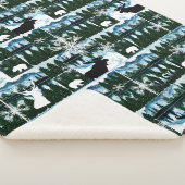 アラスカ水彩山脈風景 シェルパブランケット (3/4)