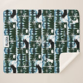 アラスカ水彩山脈風景 シェルパブランケット (正面(横))