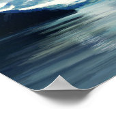 アラスカ氷河ベイブルーグリーンランドスケープ絵画ズ ポスター (角)