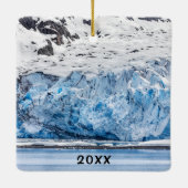 アラスカ氷河ベイ、マージェリー氷河 セラミックオーナメント (裏面)