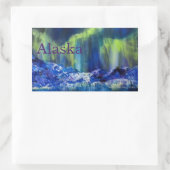 アラスカ氷河反射シール 長方形シール (バッグ)