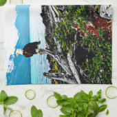 アラスカ沿岸のハゲのワシ キッチンタオル (折り畳み)