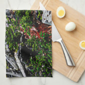 アラスカ沿岸のハゲのワシ キッチンタオル (四つ折り)