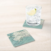 アラスカ沿岸地図コースター スクエアペーパーコースター (インサイチュ)