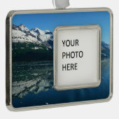 アラスカ海岸線美しい自然写真 シルバープレートフレームオーナメント (右)