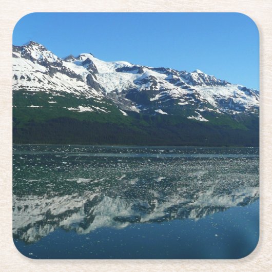 アラスカ海岸線美しい自然写真 スクエアペーパーコースター (正面)