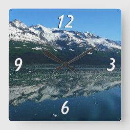 アラスカ海岸線美しい自然写真 スクエア壁時計