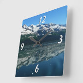 アラスカ海岸線美しい自然写真 スクエア壁時計 (傾斜)