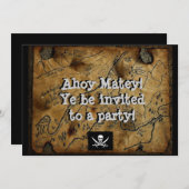 アラスカ海賊の宝の地図 招待状 (正面/裏面)