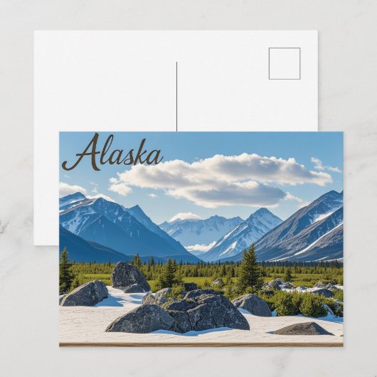 アラスカ湖景色 ポストカード (正面/裏面)