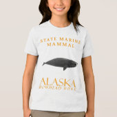 アラスカ準州の海の哺乳類 グリーンランドクジラ トライブレンドTシャツ (正面)