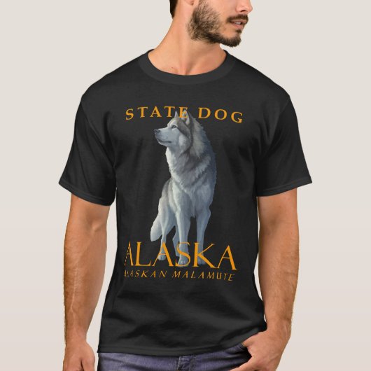 アラスカ準州の犬 マラミュート スレッド ドッグ Tシャツ (正面)