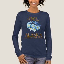 アラスカ準州の花 ミオソティス ワスレナグサ トライブレンドTシャツ