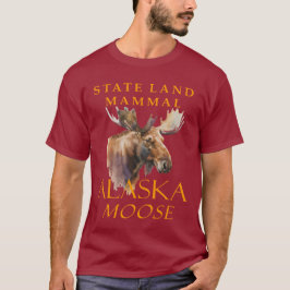 アラスカ準州の陸生哺乳類 ムースの芸術的表現 Tシャツ