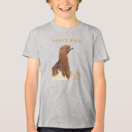 アラスカ準州の鳥 シロハラライチョウ トライブレンドTシャツ