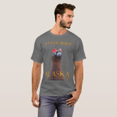 アラスカ準州の鳥 ヤナギライチョウ Tシャツ (正面フル)