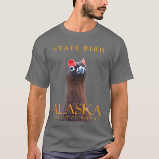 アラスカ準州の鳥 ヤナギライチョウ Tシャツ (正面)