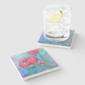 アラスカ牡丹大理石コースター ストーンコースター (横)