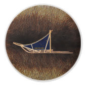 アラスカ犬ぞり郵便切手 セラミックノブ (正面)