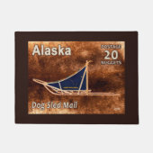 アラスカ犬ぞり郵便切手 ドアマット (正面)