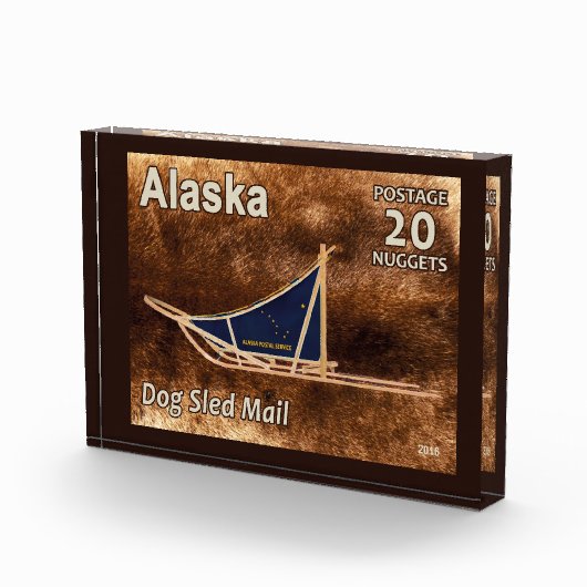 アラスカ犬ぞり郵便切手 フォトブロック (右)