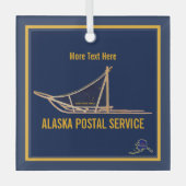 アラスカ犬ぞり郵便運送業者 ガラスオーナメント (正面)