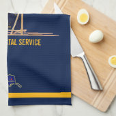 アラスカ犬ぞり郵便運送業者 キッチンタオル (四つ折り)