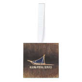 アラスカ犬ぞり郵便運送業者 キューブオーナメント (正面)