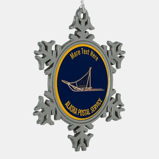 アラスカ犬ぞり郵便運送業者 スノーフレークピューターオーナメント (左)