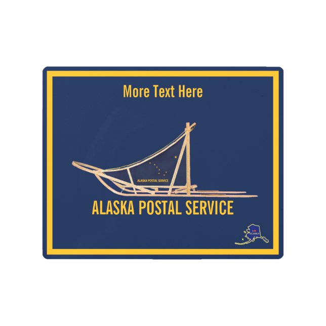 アラスカ犬ぞり郵便運送業者 メタルプリント (正面)