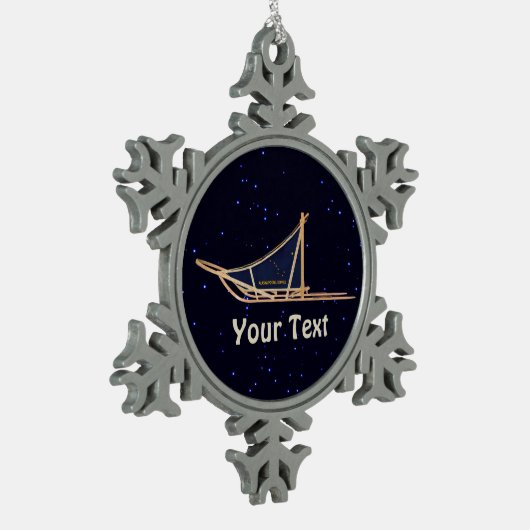 アラスカ犬ぞり郵便 スノーフレークピューターオーナメント (左)