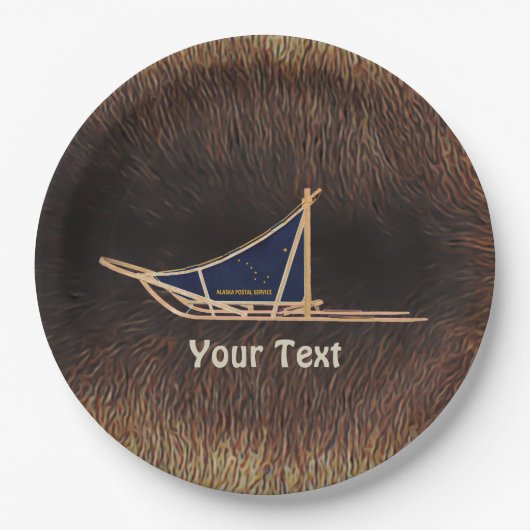 アラスカ犬ぞり郵便 ペーパープレート (正面)