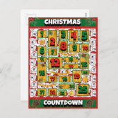 アラスカ犬カウントダウンクリスマスアドベントカレンダー シーズンポストカード (正面/裏面)