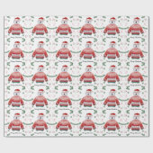 アラスカ犬クリスマスセーターを着たフェスティバル ラッピングペーパー (フラット)