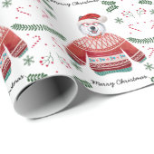 アラスカ犬クリスマスセーターを着たフェスティバル ラッピングペーパー (ロールコーナー)