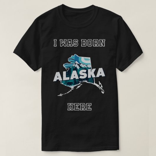 アラスカ生まれTシャツを着た Tシャツ (デザイン正面)