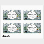 アラスカ男の赤ちゃん誕生記録 長方形シール (シート)