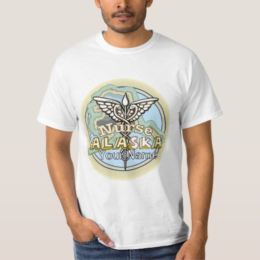アラスカ看護師カドゥケウス Tシャツ (正面)