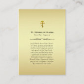 アラスカ祈りの言葉カードのセント・ハーマン プレイスカード (裏面)