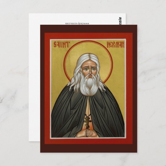 アラスカ祈りの言葉カードのセント・ハーマン ポストカード (正面/裏面)