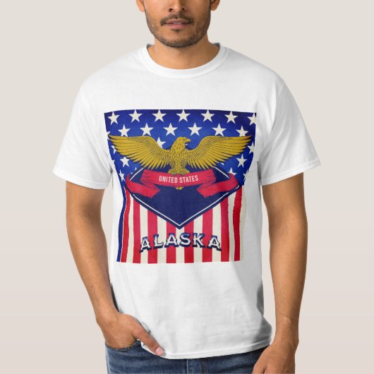 アラスカ米国国旗 Tシャツ (正面)