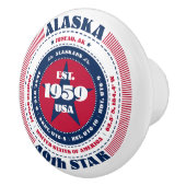 アラスカ米国州赤白青タイポグラフィ セラミックノブ (右)