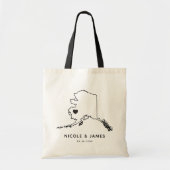 アラスカ結婚のウェルカムバッグトート、目的地の地図 トートバッグ (正面)