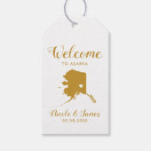 アラスカ結婚地図のバッグ金ゴールド ギフトタグ (正面)