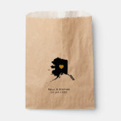 アラスカ結婚式の引き出物トリートサックス、紙抱き枕 フェイバーバッグ (正面)