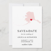 アラスカ結婚式地図 セーブザデート (正面)