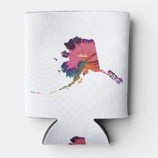 アラスカ絞り染めプリント 缶クーラー (正面)