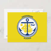 アラスカ葉書アンカレッジ国旗 ポストカード (正面/裏面)