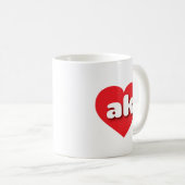 アラスカ赤いハート – 私はak愛 コーヒーマグカップ (正面右)