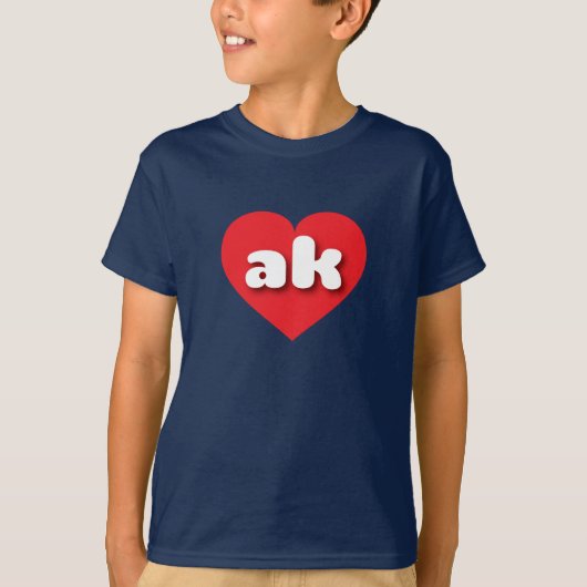 アラスカ赤いハート – 私はak愛 tシャツ (正面)